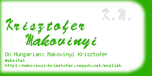 krisztofer makovinyi business card